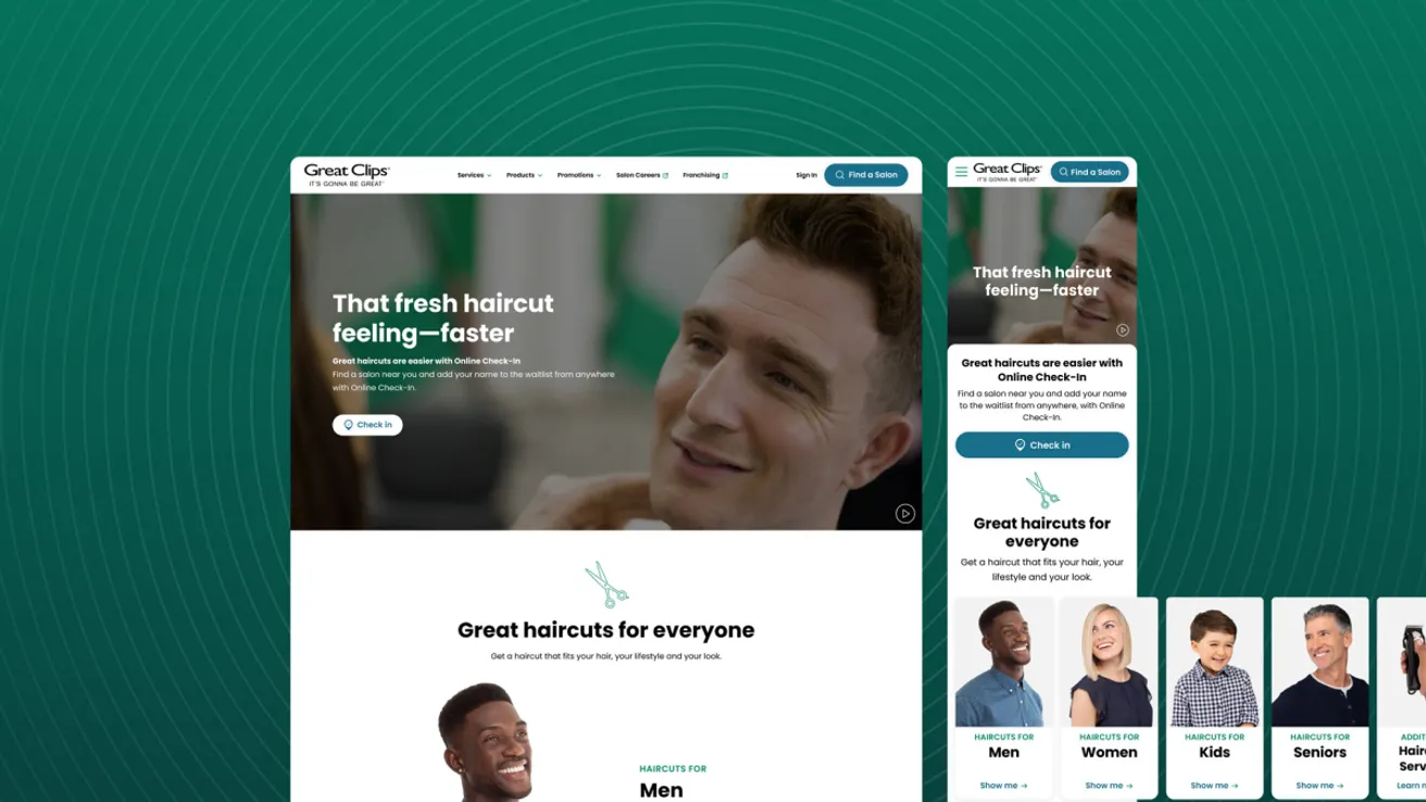 image of website for Great Clips