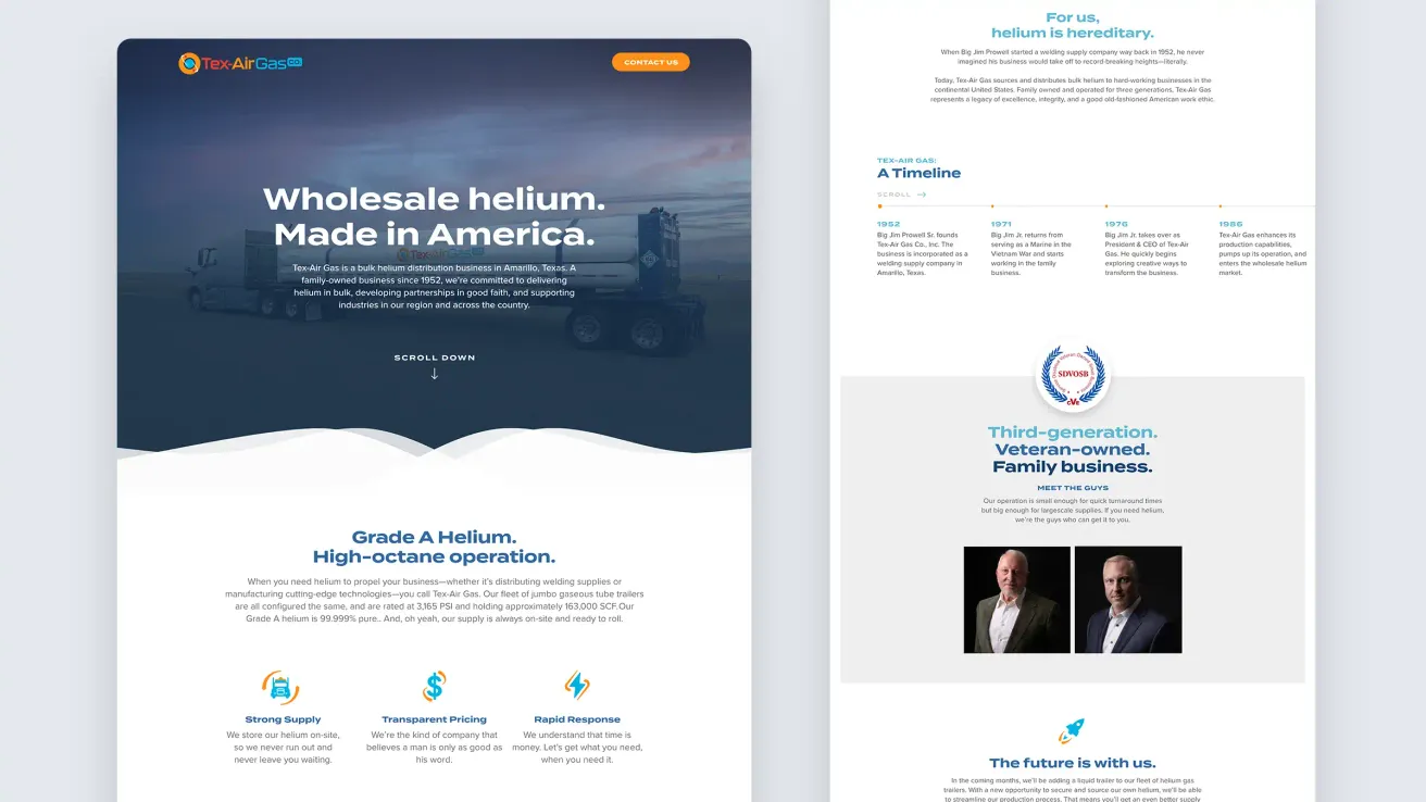 image of website for Tex-Air Gas Co.